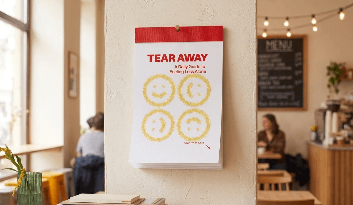 Tear Away calendar mounted on a wall
